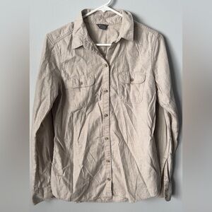 Eddie Bauer Men's Light Tan Casual Button-Down Shirt